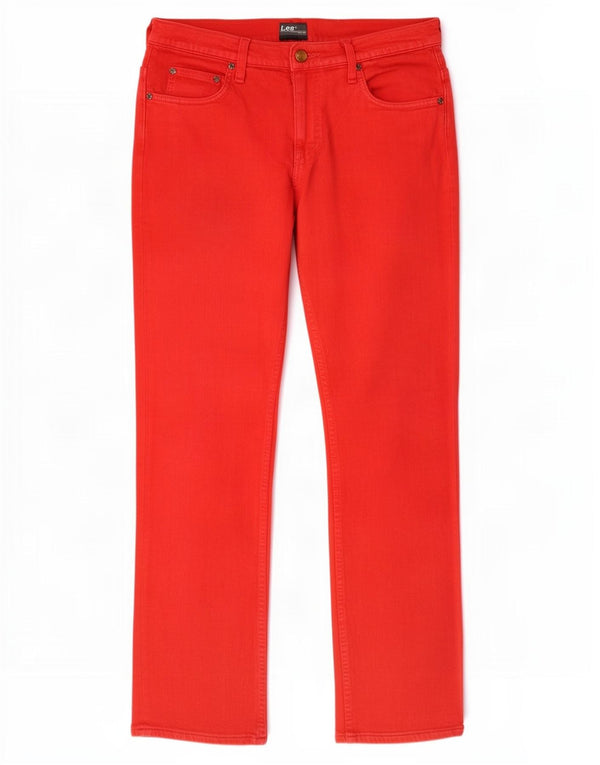 Lee Jean Droit Knox Zip Homme W31 L34 Rouge Coton