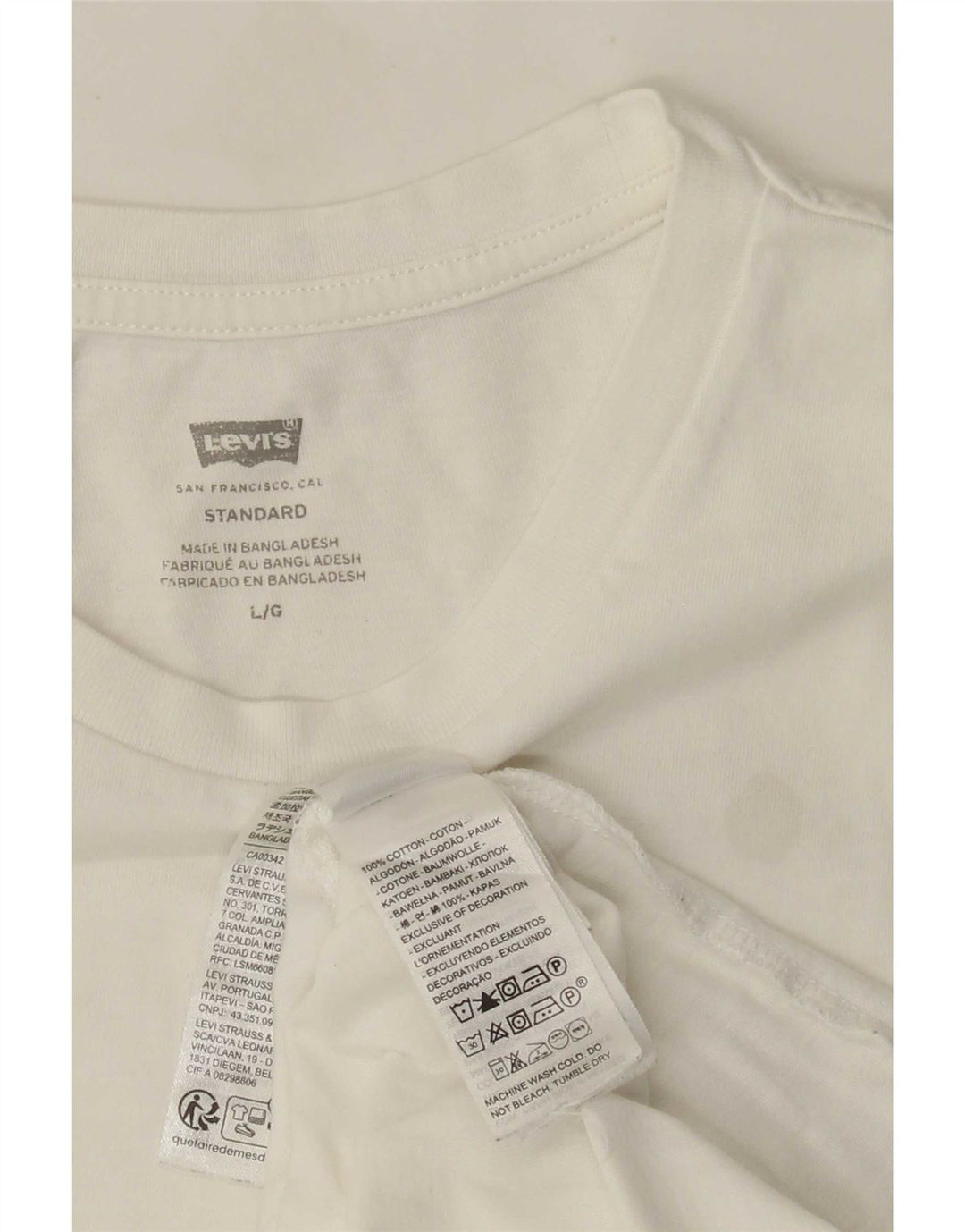 Levi's Tee-Shirt Standard Homme Blanc Large Coton