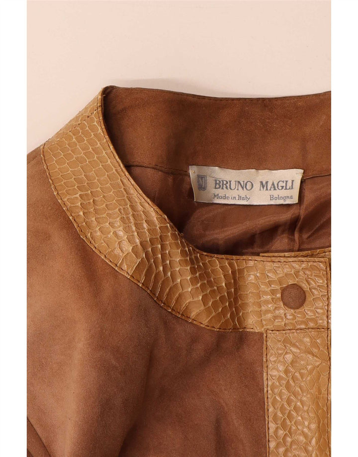 Bruno Magli Veste en daim pour femme UK 14 Large Marron