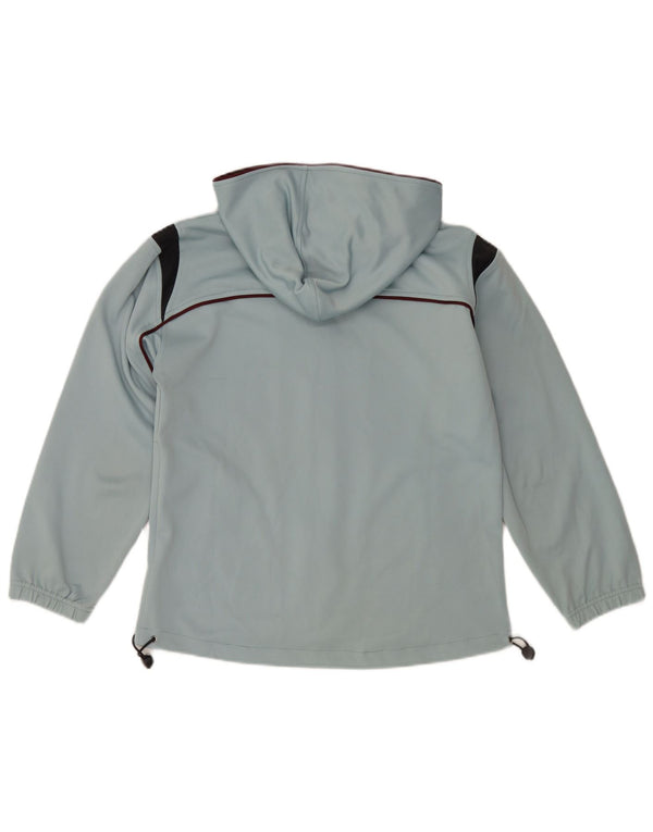 Asics Veste de survêtement à capuche pour homme Small Bleu Colorblock Polyester