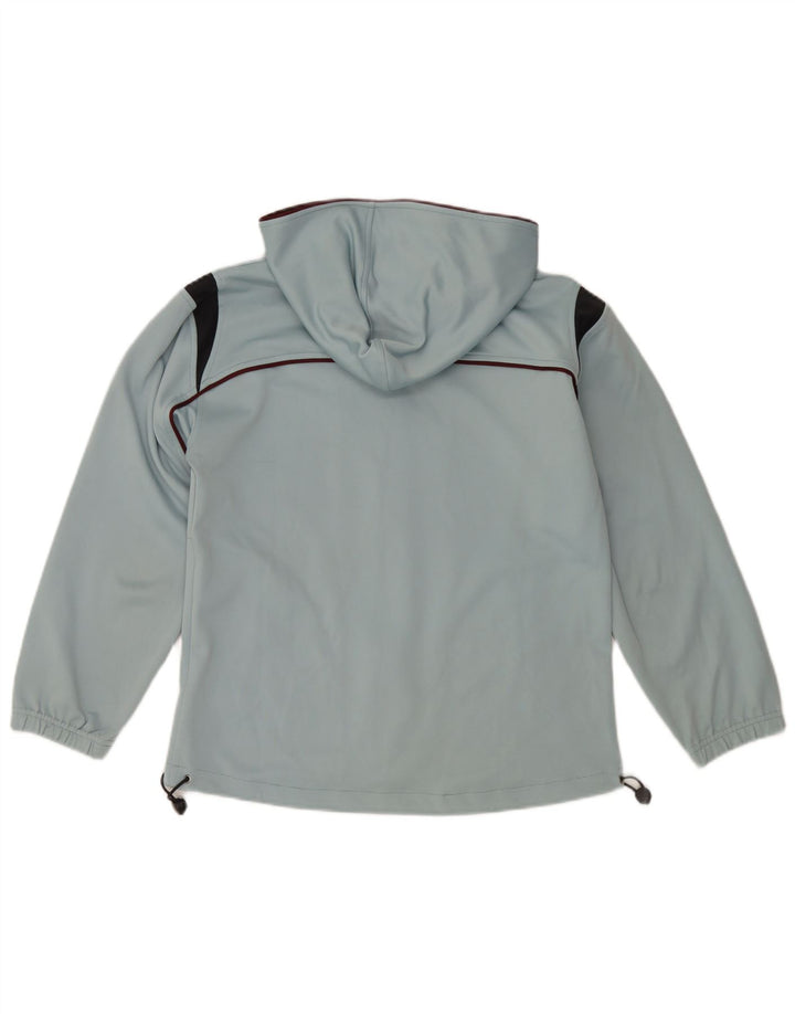 Asics Veste de survêtement à capuche pour homme Small Bleu Colorblock Polyester