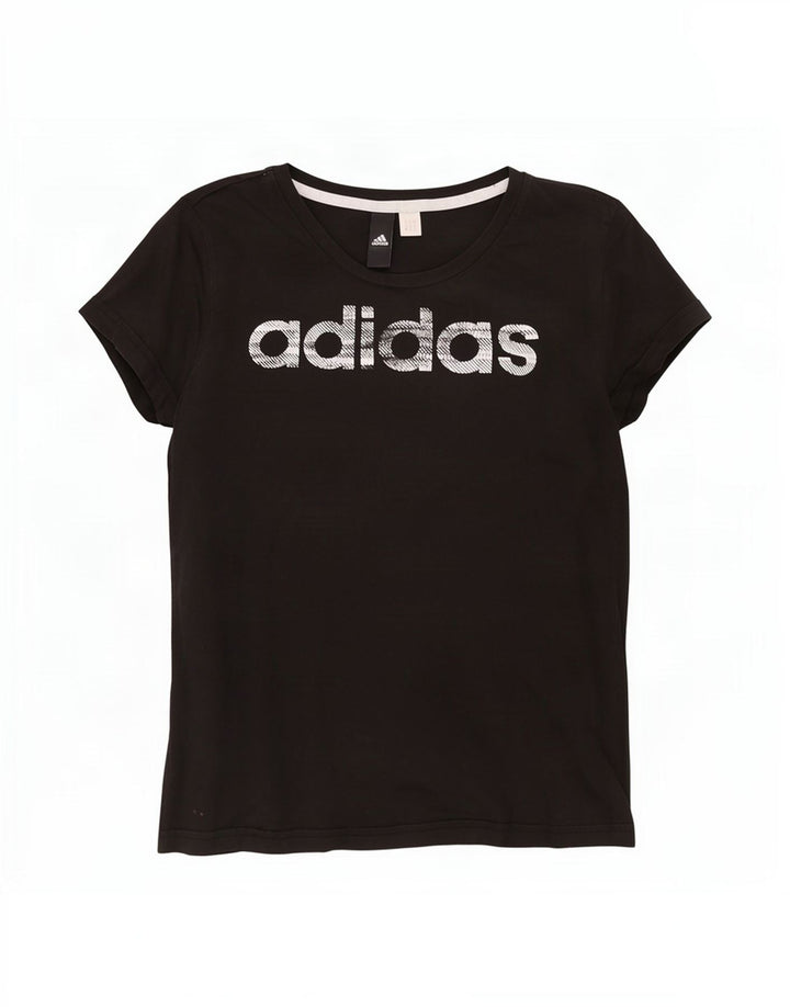 Adidas T-shirt graphique pour femme UK 12 Noir moyen