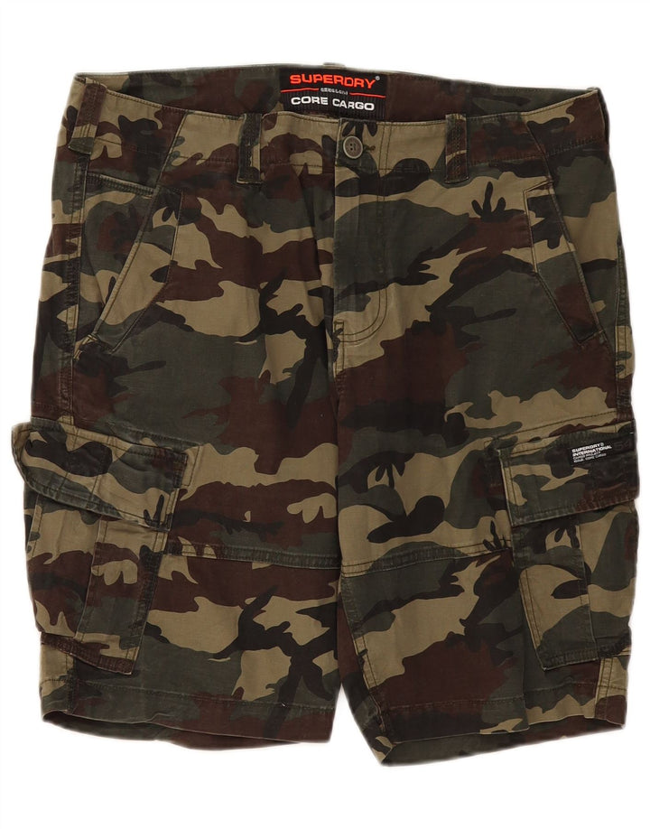 Superdry Short Cargo W36 Large Kaki Camouflage Cotton Army Homme