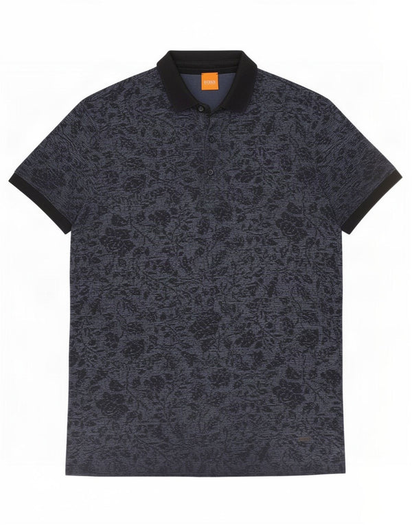 Hugo Boss Polo Homme Bleu Marine Moyen Coton Floral