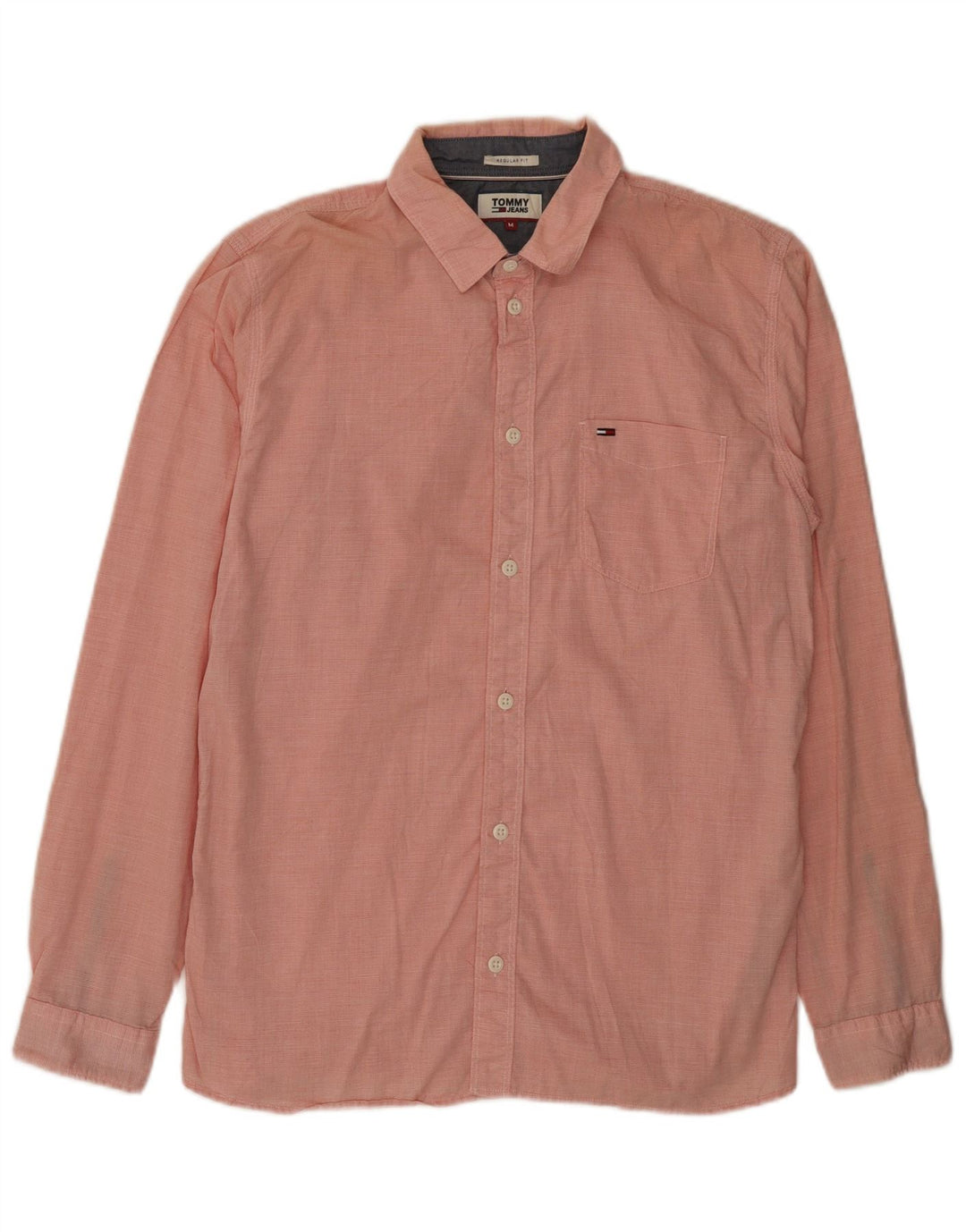 TOMMY HILFIGER Chemise Regular Fit Homme Rose Moyen Coton