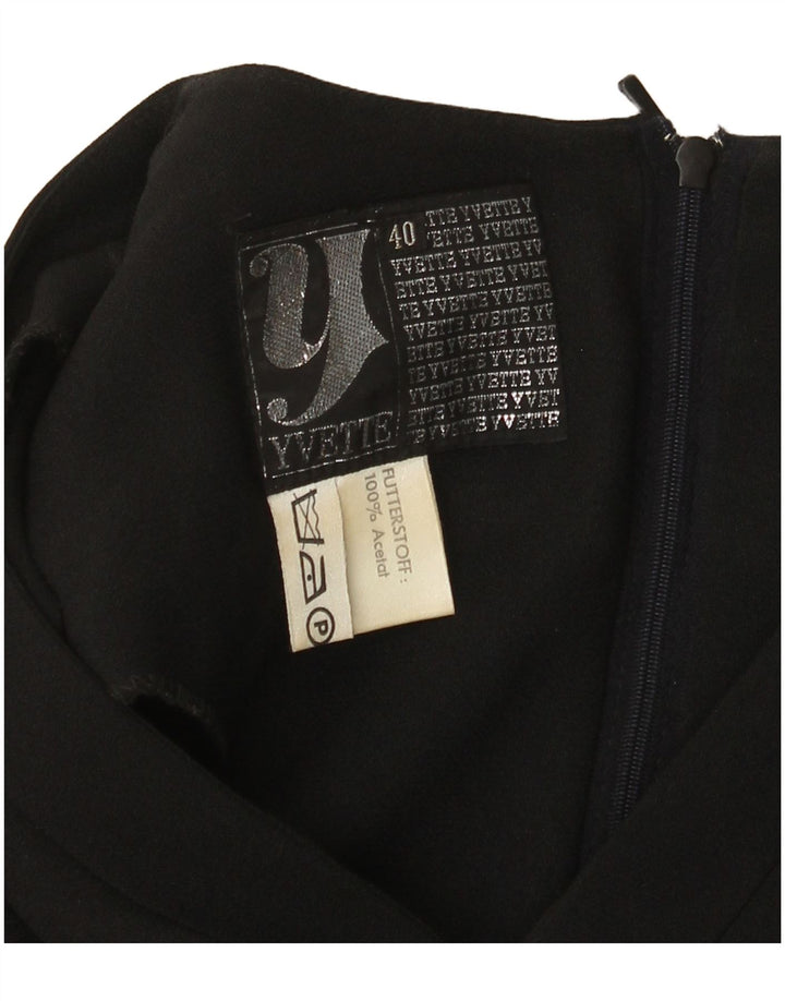 Yvette Robe trapèze à manches longues pour femme EU 40 en acétate noir moyen