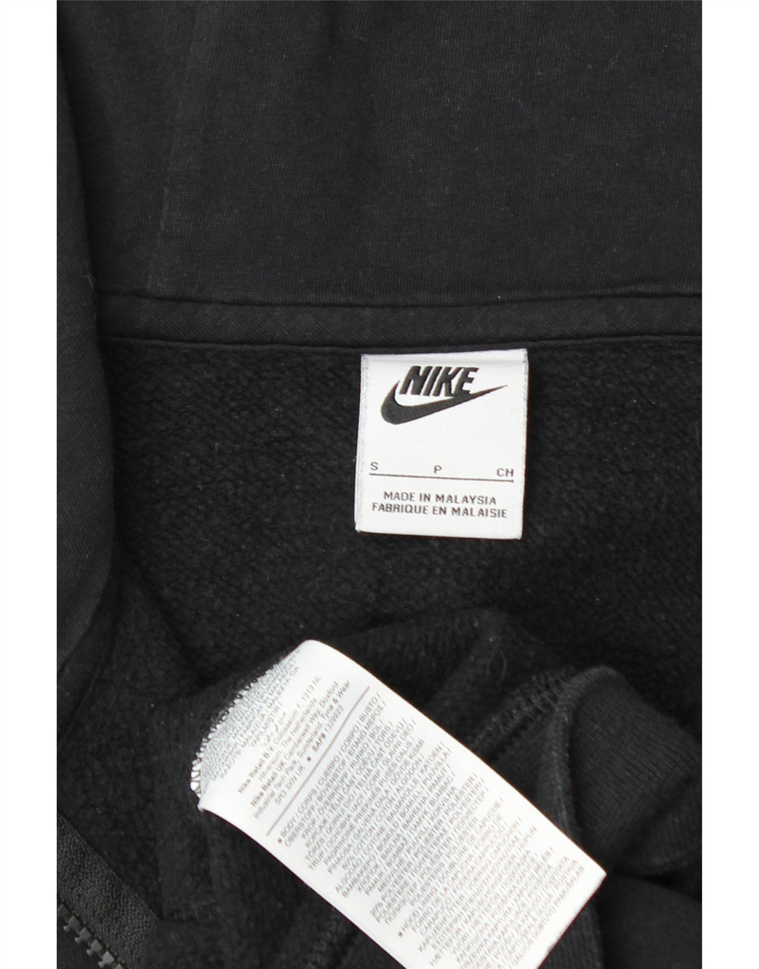 NIKE Pull à capuche zippé pour homme Petit coton noir