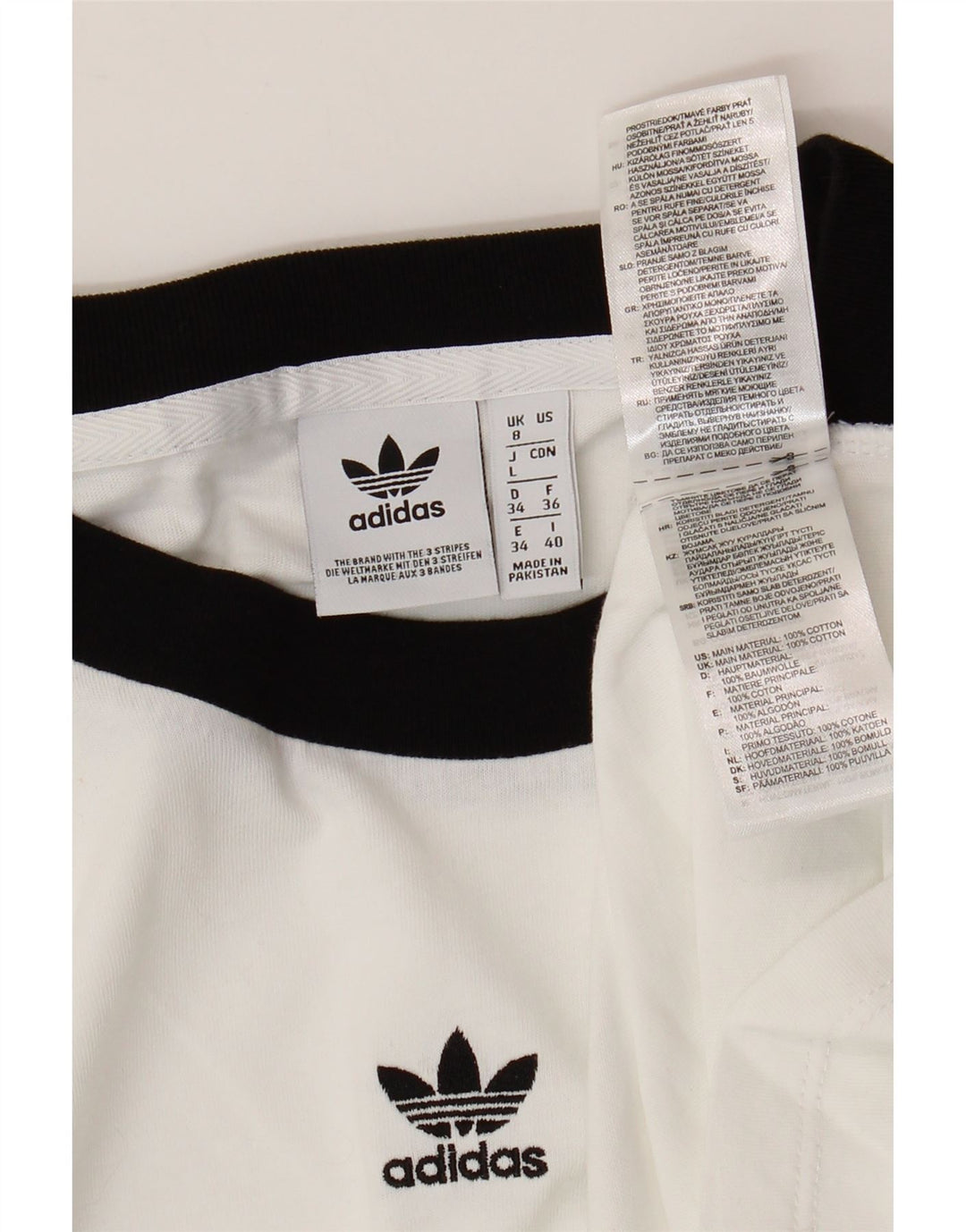 ADIDAS T-shirt surdimensionné pour femme UK 8 Petit coton blanc
