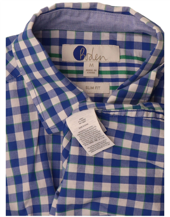 BODEN Chemise Slim Fit Homme Bleu Moyen Vichy Coton