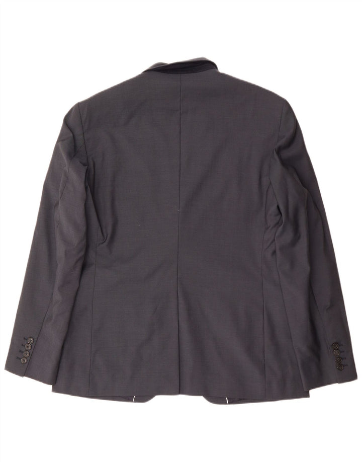 REISS Veste Blazer 1 Bouton Homme UK 38 Laine Bleu Marine Moyen