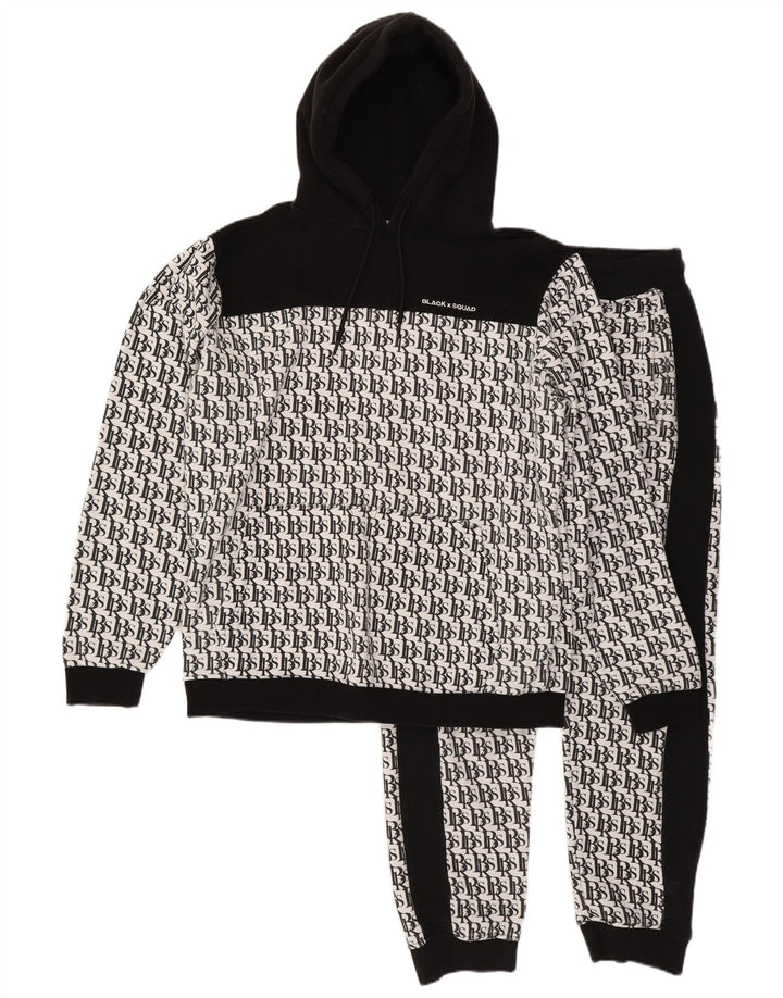 BLACK SQUAD Survêtement complet graphique coupe régulière pour hommes XL blanc colour block