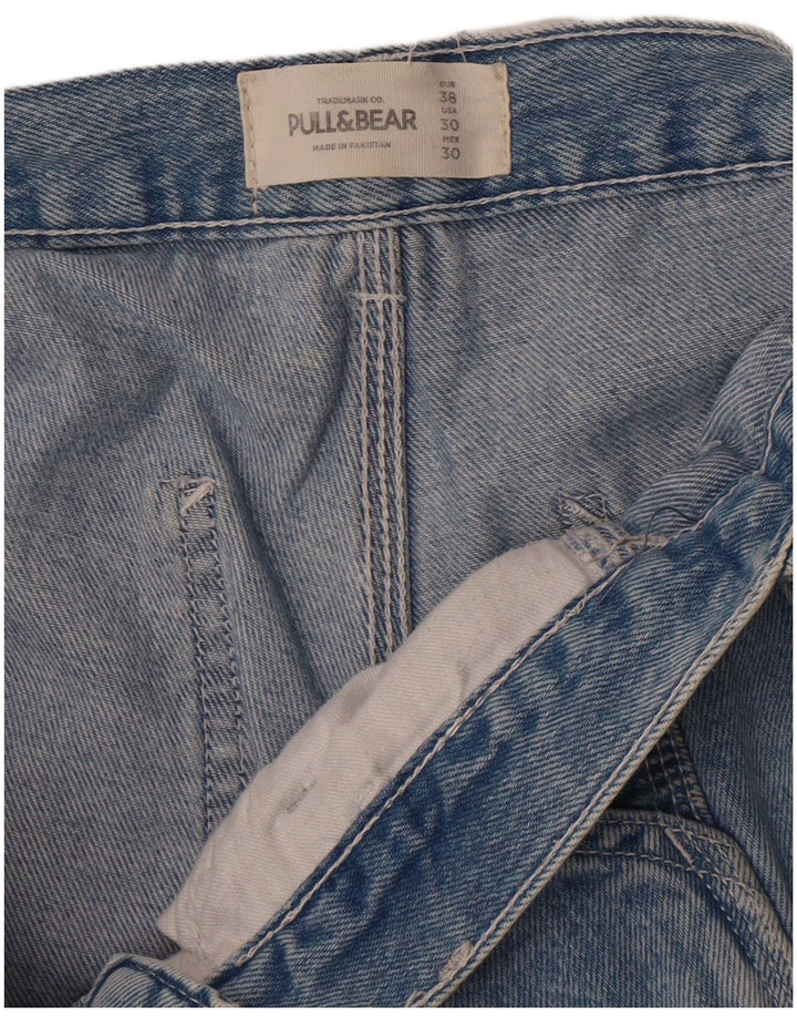 Pull & Bear Short cargo en jean pour femme EU 38 Medium W30 Bleu