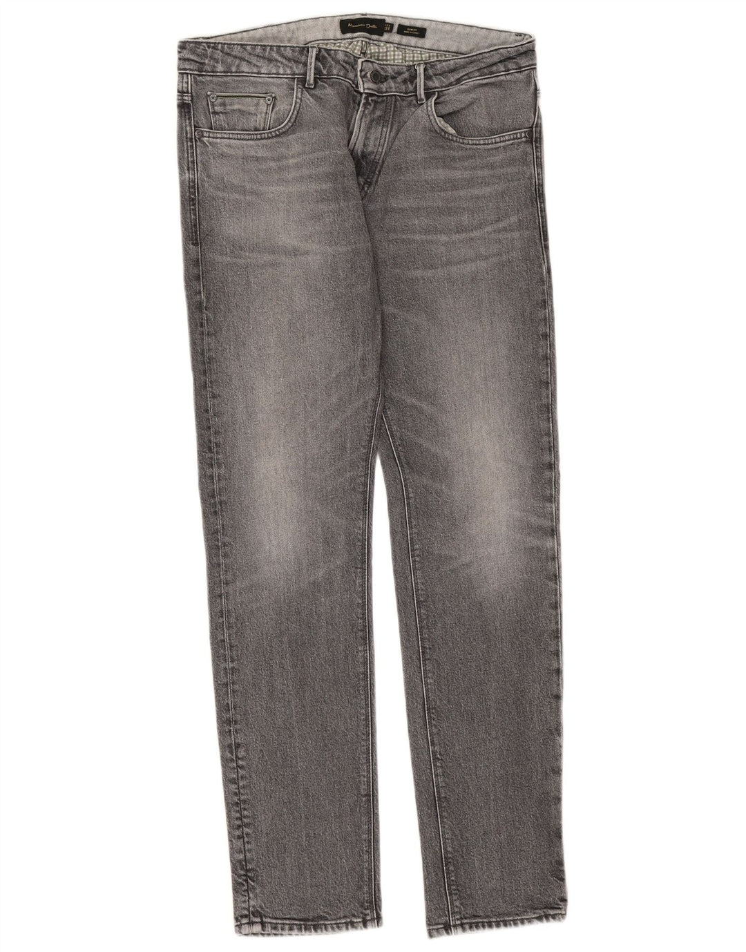 Massimo Dutti Jean slim pour homme EU 42 Large W32 L32 Gris Coton