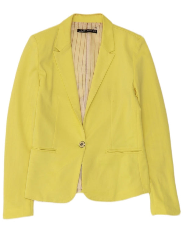Zara Veste blazer à 1 bouton pour femme UK 6 XS Jaune
