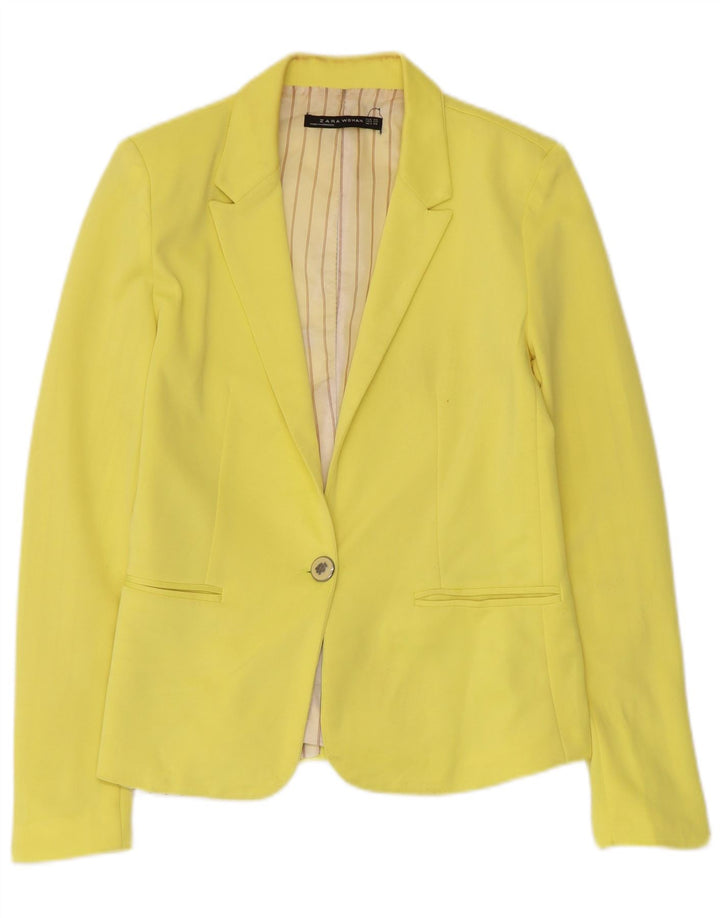 Zara Veste blazer à 1 bouton pour femme UK 6 XS Jaune