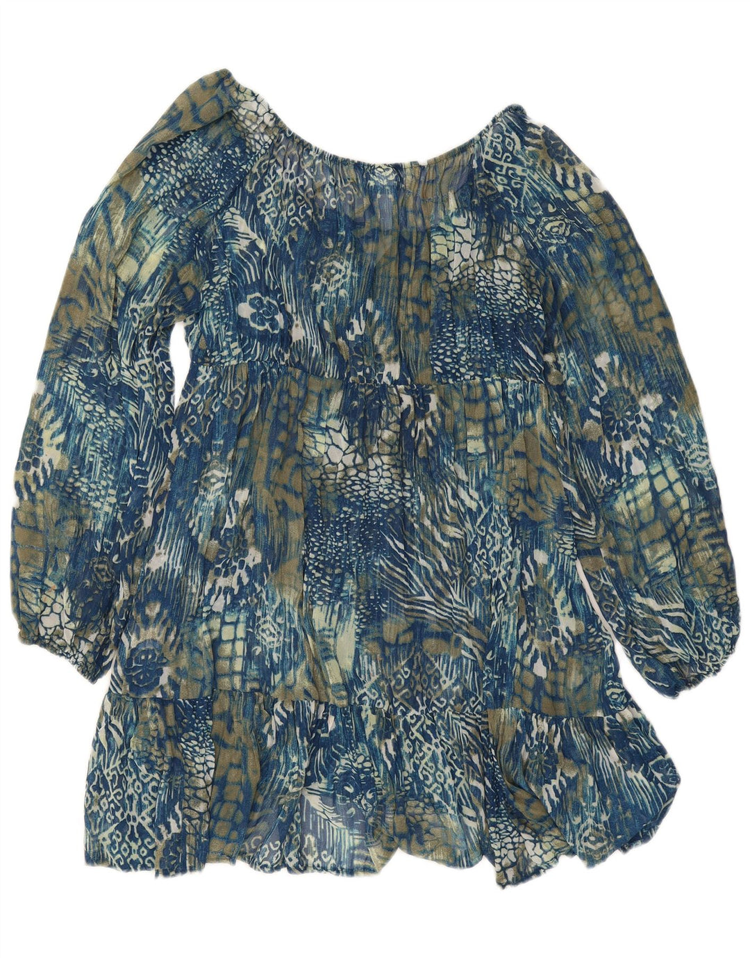 Wallis Robe à manches longues pour femme UK 42 Bleu moyen Paisley Polyester