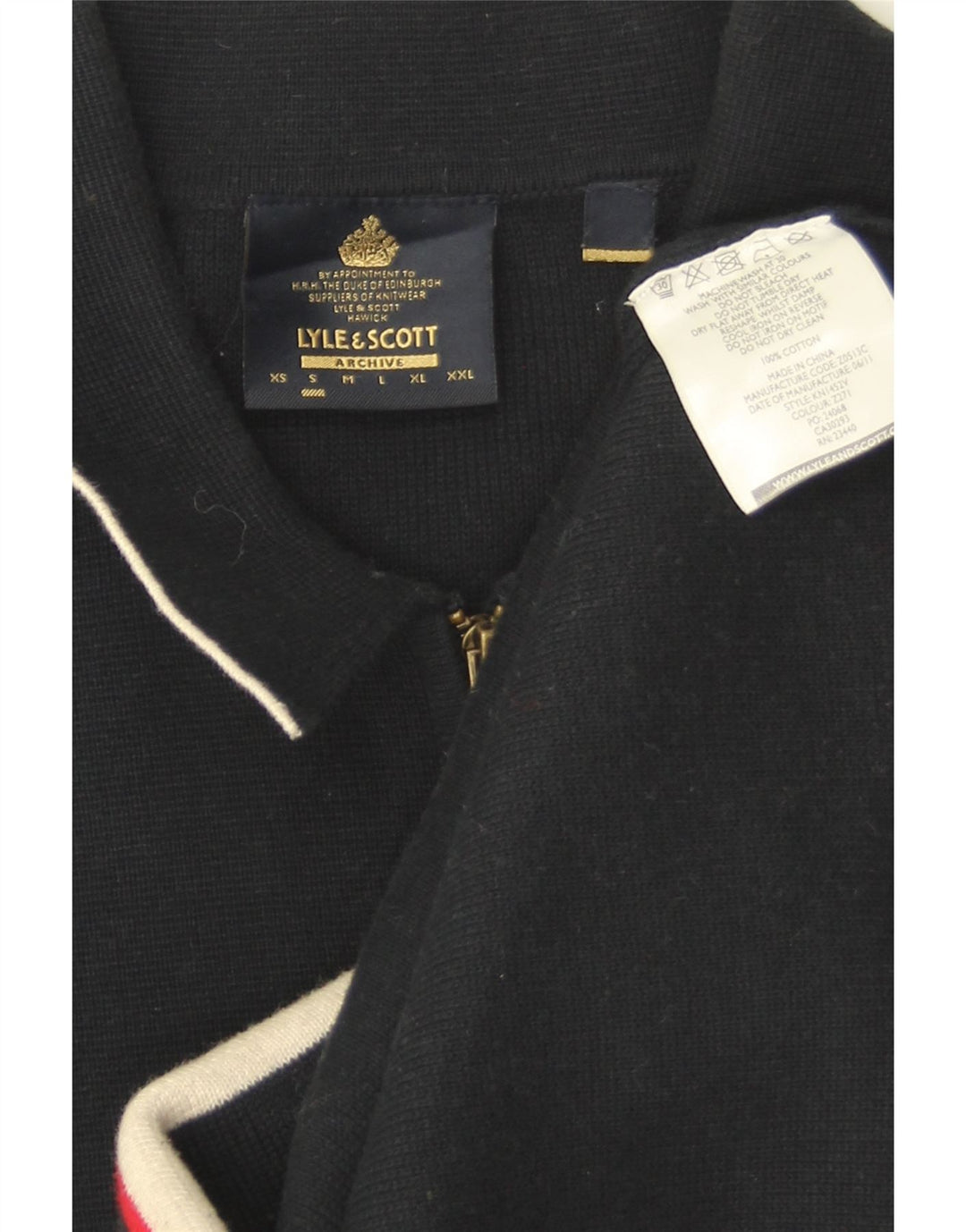 Lyle & Scott Pull Cardigan Homme Petit Bleu Marine Colorblock Coton