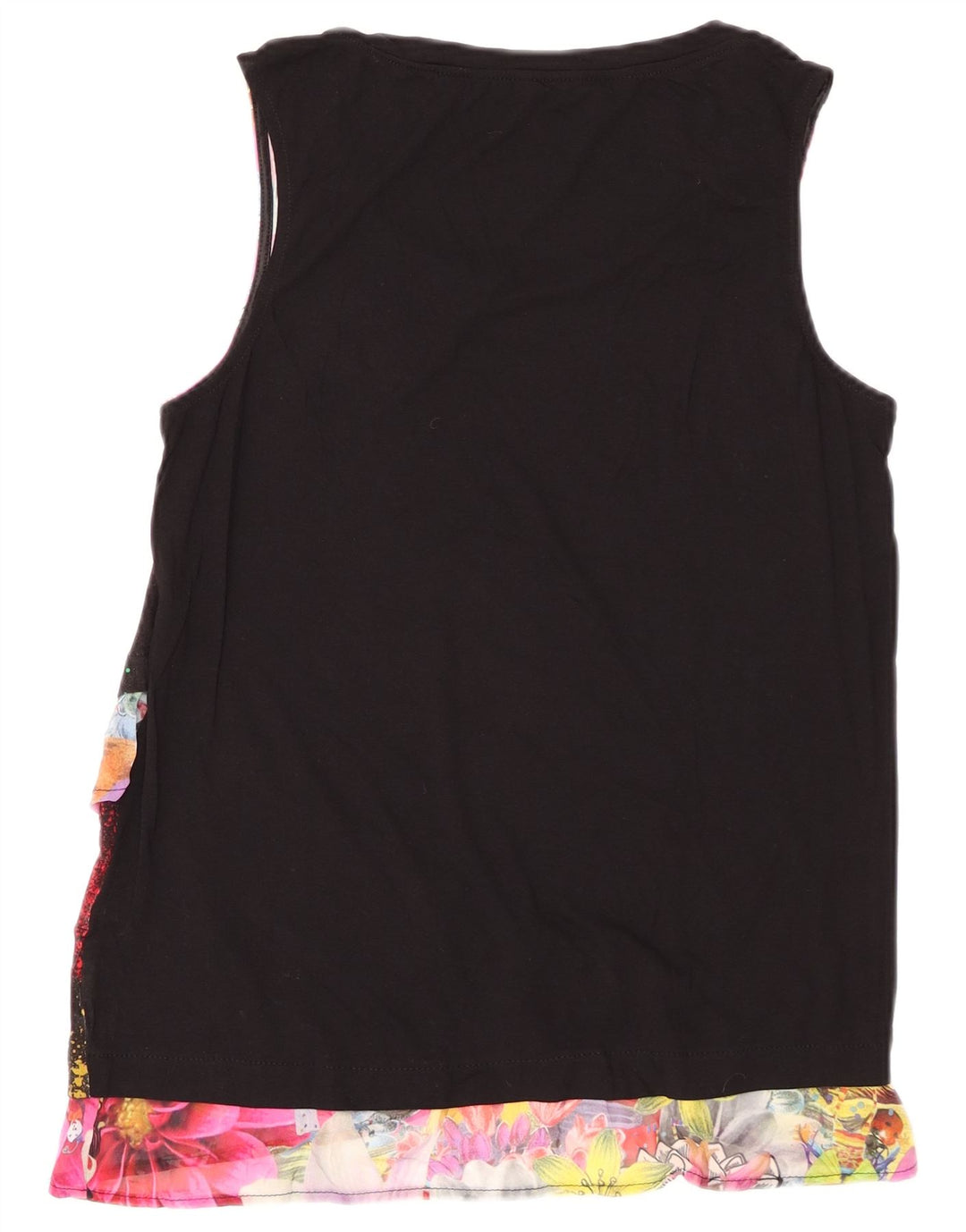 DESIGUAL Chemisier graphique sans manches pour femme UK 42 Medium Noir Floral