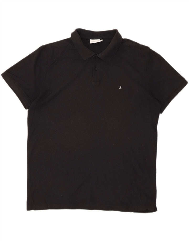 CALVIN KLEIN Polo Homme Large Noir Coton