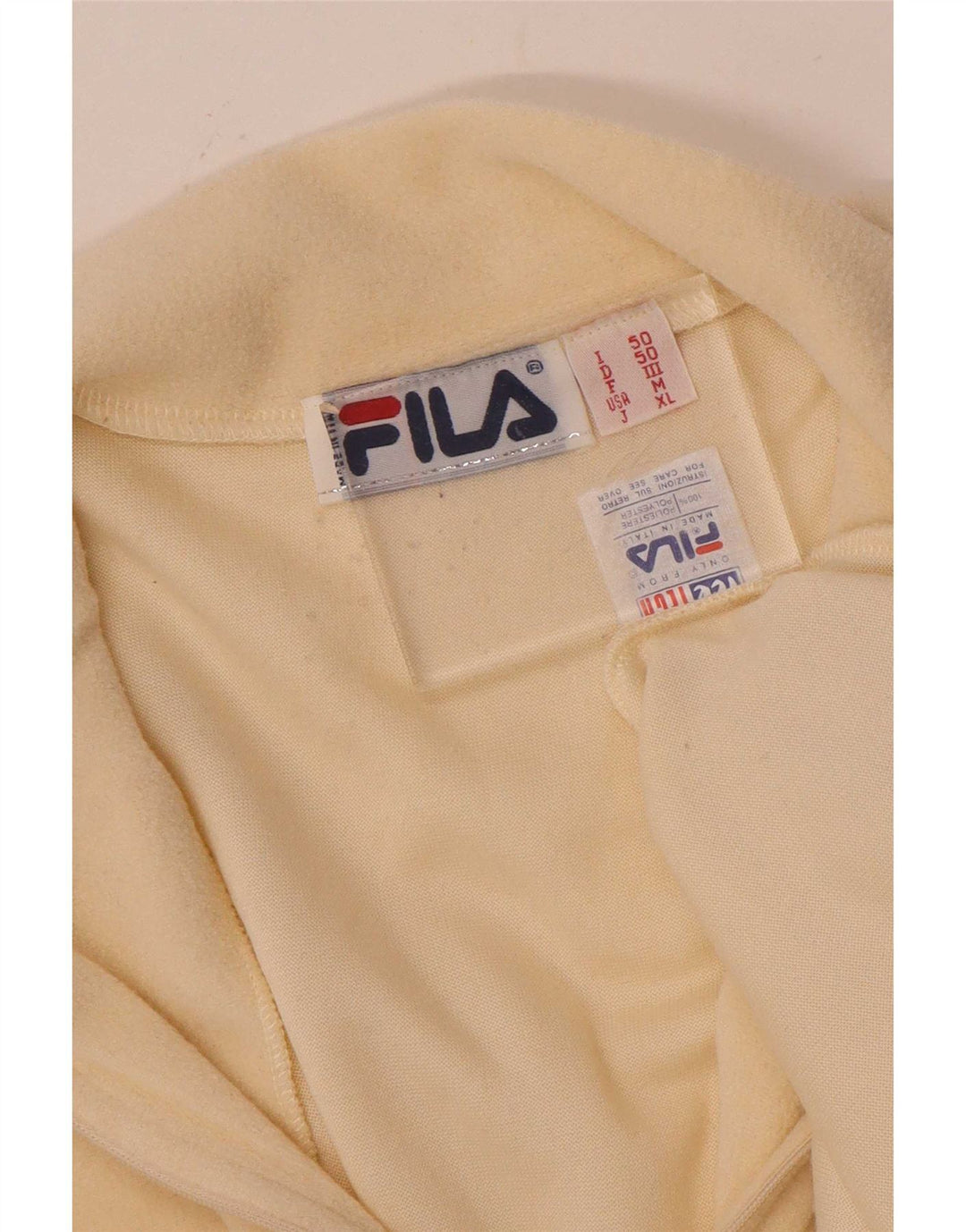 Fila Pull polaire à col zippé pour homme IT 50 Beige moyen Polyester