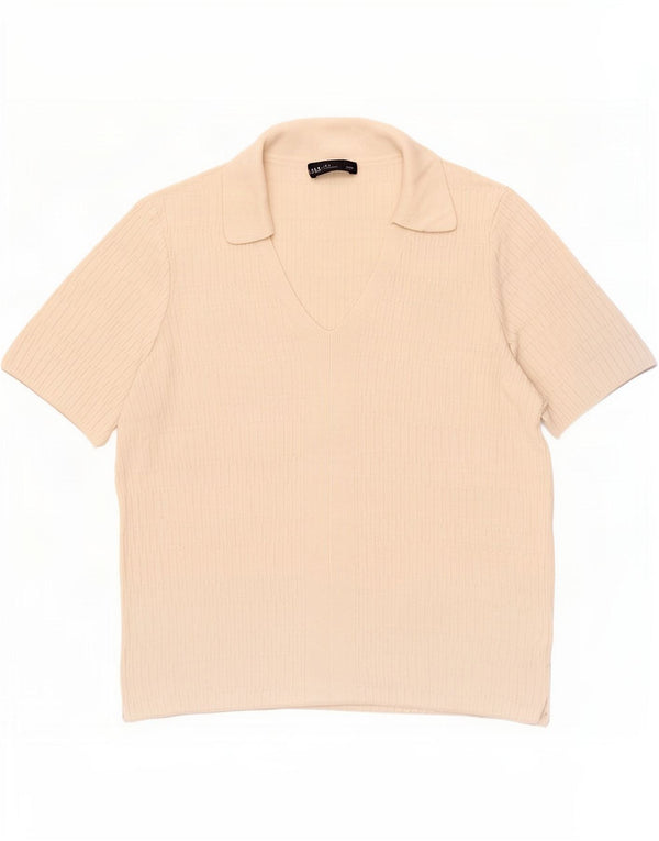 Marks & Spencer Polo Femme UK 14 Viscose Beige Moyen