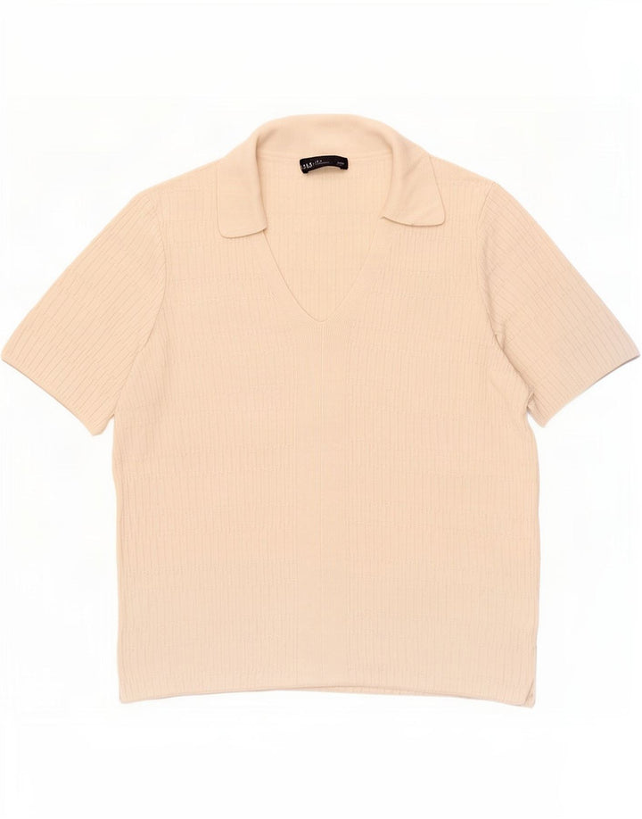 Marks & Spencer Polo Femme UK 14 Viscose Beige Moyen
