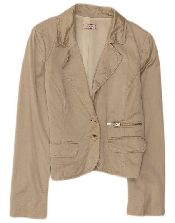 Max & Co. Veste blazer courte à 2 boutons pour femme UK 12 Beige moyen