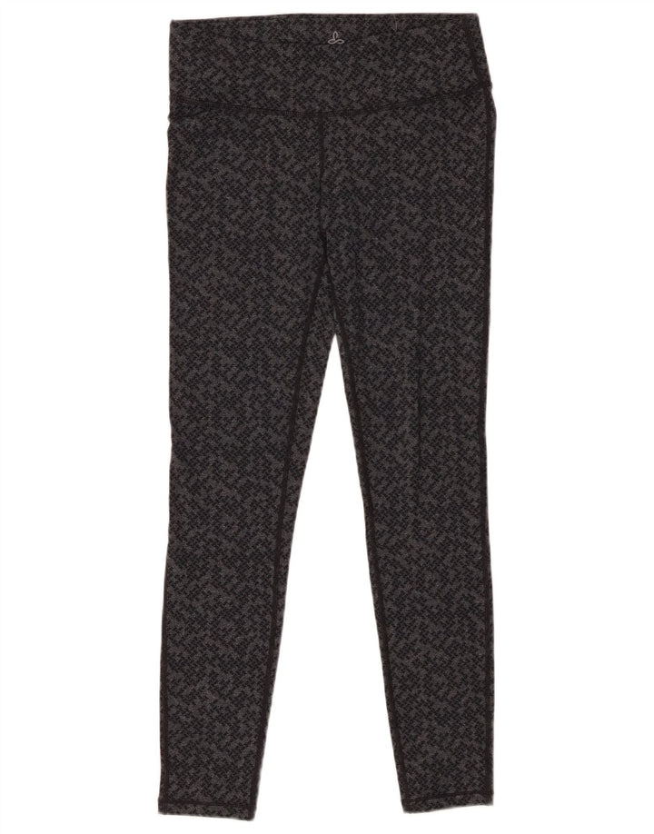 PRANA Leggings Femme UK 8 Petit Nylon Géométrique Gris