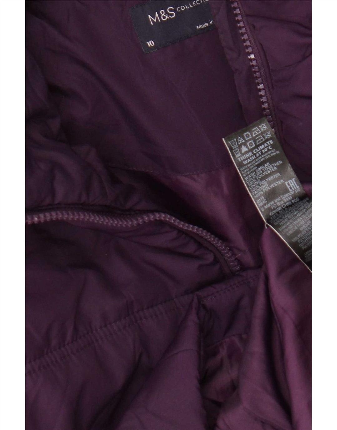 Marks & Spencer Manteau rembourré pour femme UK 10 Small Violet Polyester