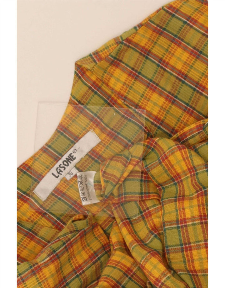 vintage Womens Utility Gilet EU 38 Moyen Multicolore Check Cotton
