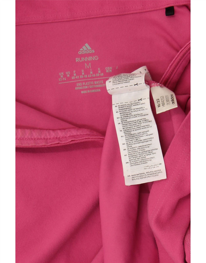 Adidas Haut de survêtement à col zippé pour femme UK 12/14 Rose moyen