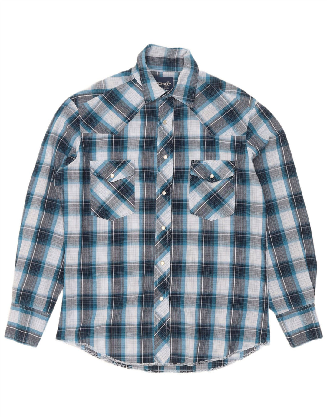 Wrangler Chemise Homme Bleu Moyen Carreaux Coton