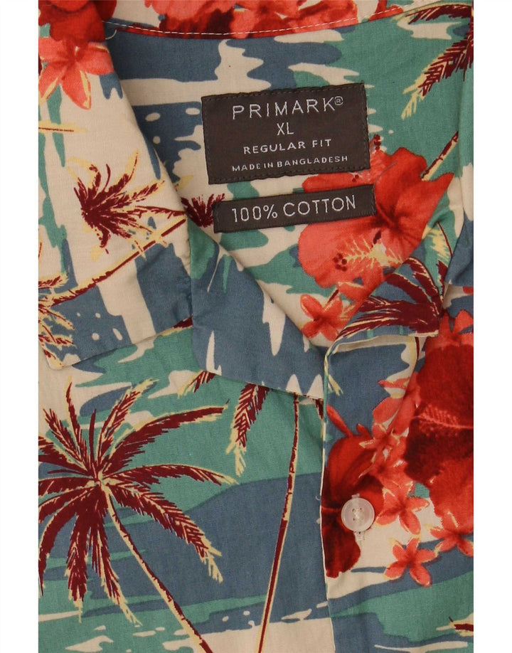 Primark Chemise à manches courtes pour homme XL Multicolore Floral Hawaïen