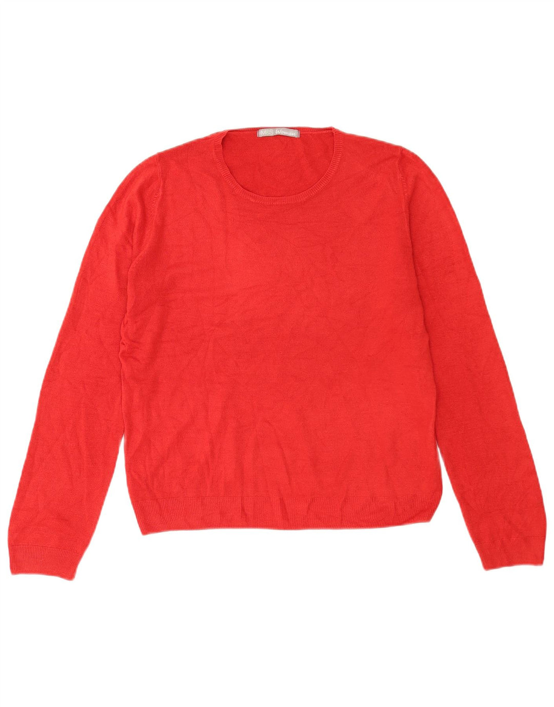 Marks & Spencer Pull à col rond pour femme UK 14 Large Rouge