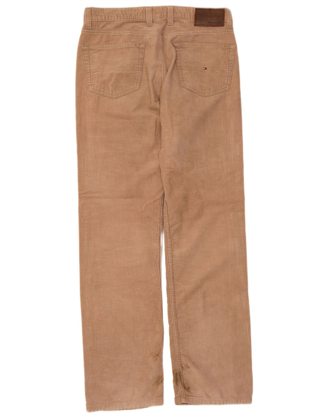 TOMMY HILFIGER Pantalon droit en velours côtelé homme W32 L34 Coton beige
