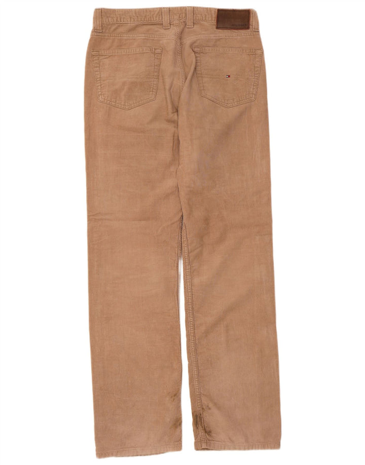 TOMMY HILFIGER Pantalon droit en velours côtelé homme W32 L34 Coton beige