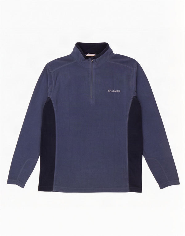 Columbia Pull Polaire à Col Zippé Homme Bleu Moyen Colourblock