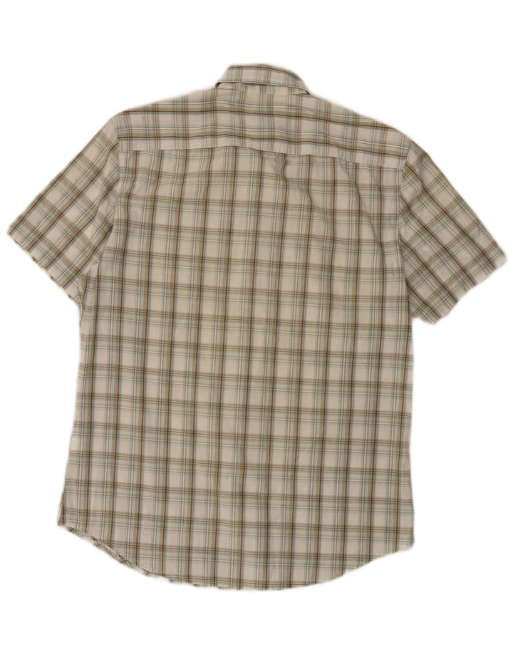 Calvin Klein Jeans Chemise militaire à manches courtes pour homme à carreaux beige moyen
