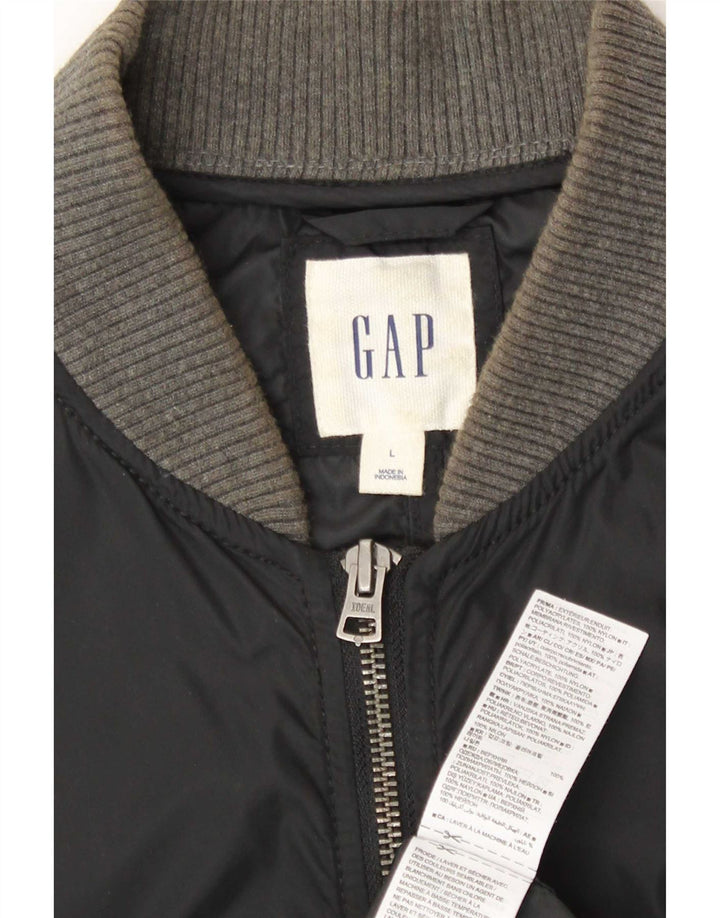 Gap Veste Bomber Homme UK 40 Large Noir Nylon