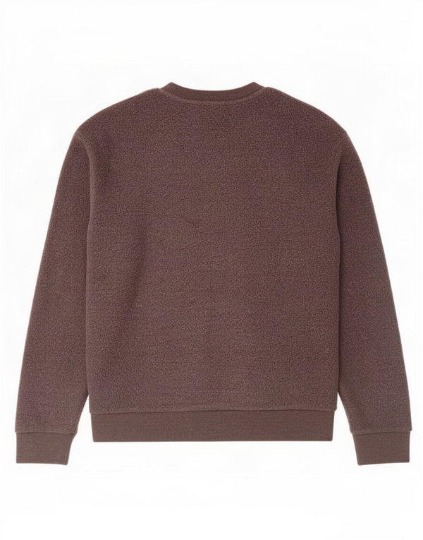 Topshop Pull polaire surdimensionné graphique pour femme UK 8 Small Marron Polyester