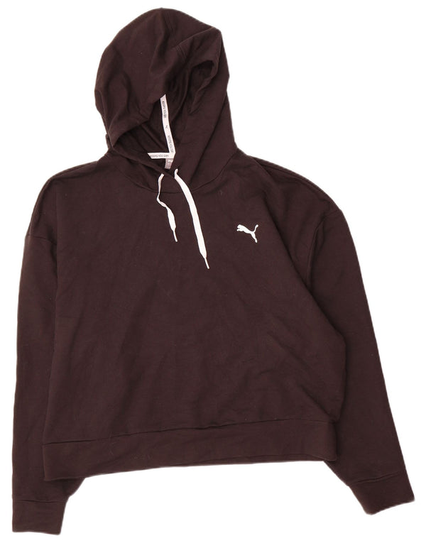 Puma Pull à capuche court pour femme UK 16 Large Noir