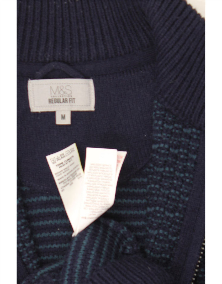 Marks & Spencer Pull Cardigan Coupe Régulière Homme Bleu Marine Moyen Acrylique