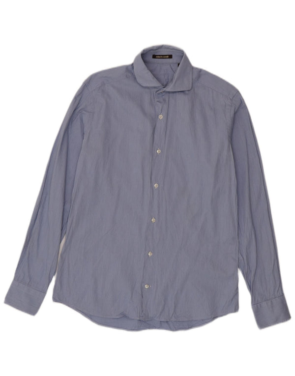 Roberto Cavalli Chemise homme Taille 39 Bleu moyen à fines rayures