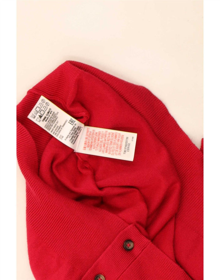 Marks & Spencer Pull Cardigan pour Femme UK 14 Grande Viscose Rouge