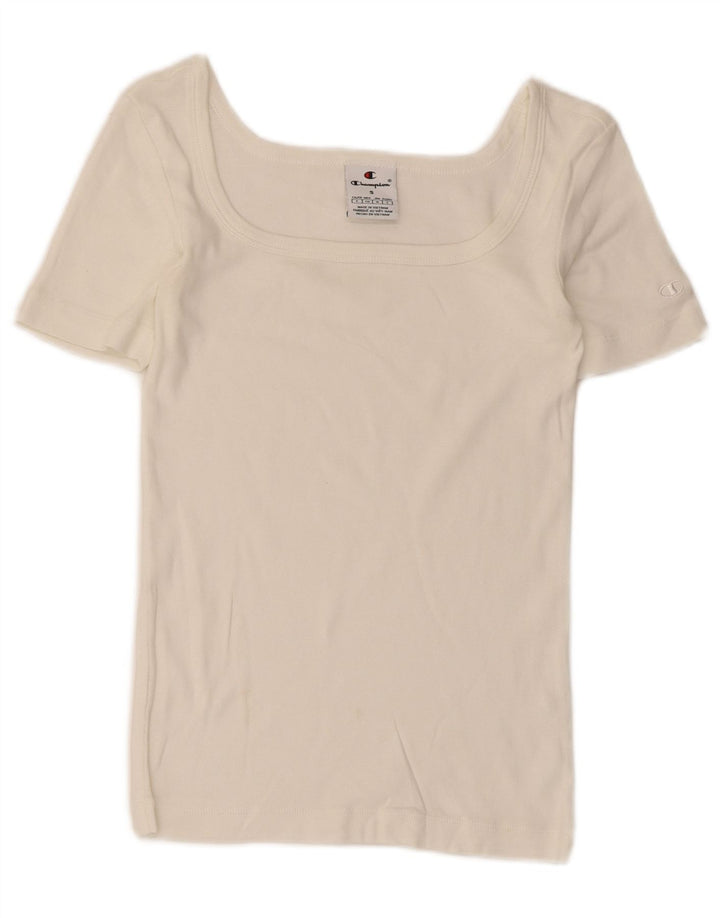 Champion T-Shirt Femme UK 8 Small Blanc