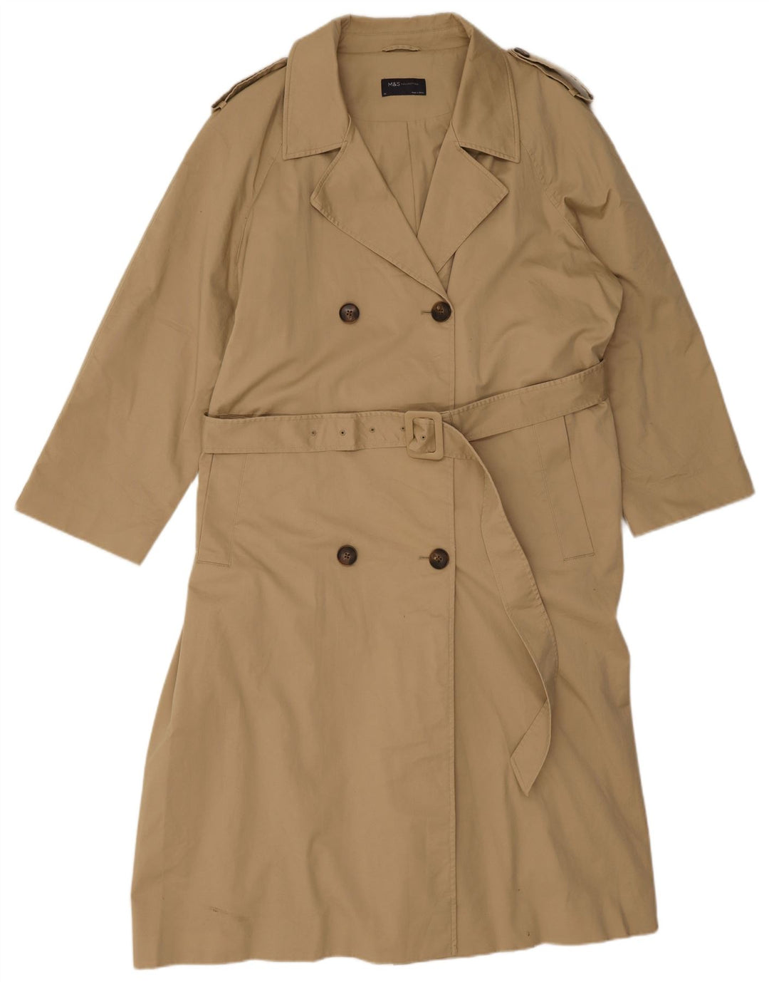 Marks & Spencer Trench-Coat Femme UK 20 2XL Coton Beige