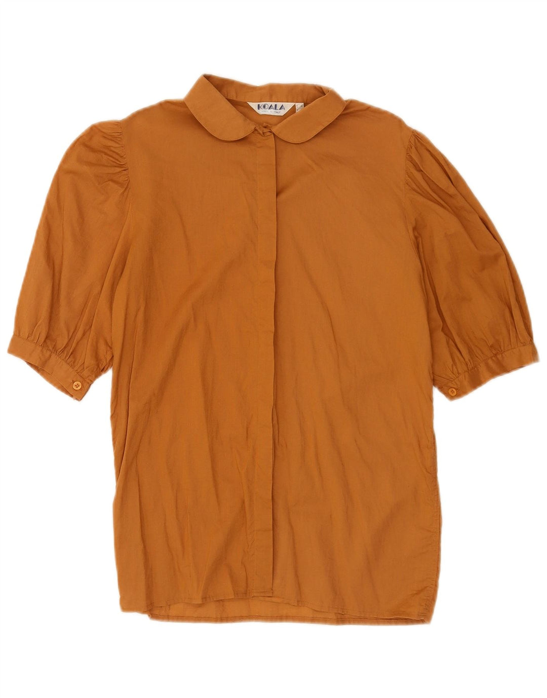 vintage Femme Chemise À Manches Courtes Blouse IT 42 Brun Moyen