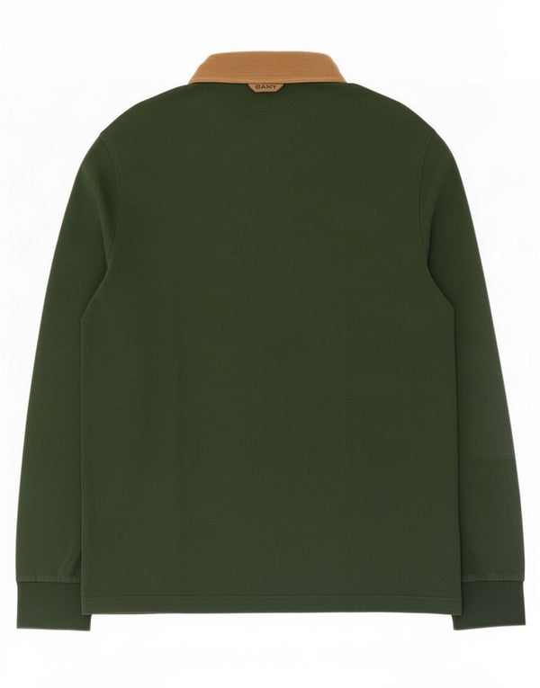 Gant Polo de rugby à manches longues pour homme, coupe décontractée, XL, vert, coton