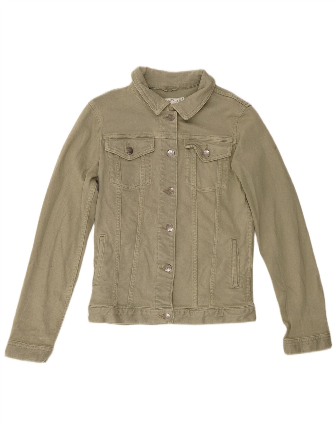Fat Face Veste en jean pour femme UK 6 XS Kaki Coton