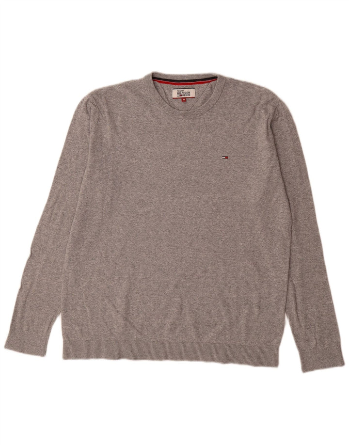 Tommy Hilfiger Pull Ras du Cou Homme Gris Moyen Coton